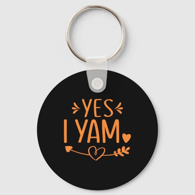 Thanksgiving Matching Couples Outfit Sweet Potato  Key Ring (Front)