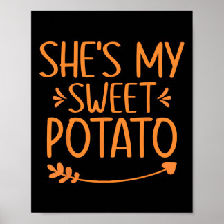 Thanksgiving Matching Couples Outfit Sweet Potato  Poster