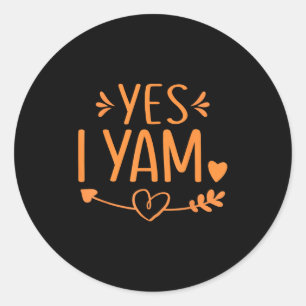 Thanksgiving Matching Couples Outfit Sweet Tato Ye Classic Round Sticker