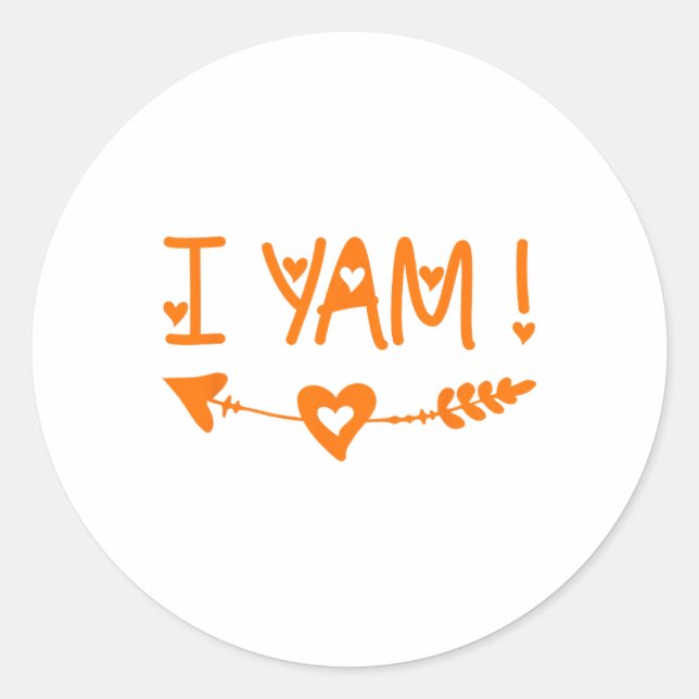 Thanksgiving Matching Couples Shes My Sweet Potato Classic Round Sticker (Front)