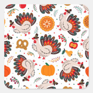 Thanksgiving Meme I Am Happy Because I Am Grateful Square Sticker