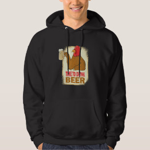 Thanksgiving Men Time To Drink Beer Turkey Day Hoodie
