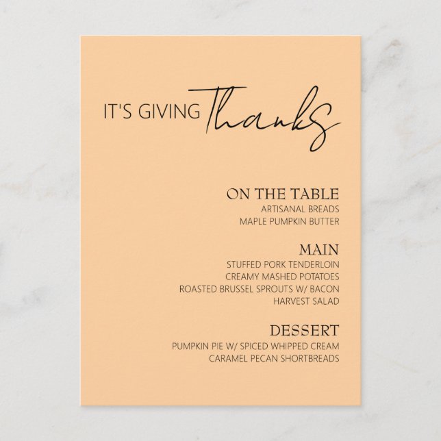 Thanksgiving Menu (Front)