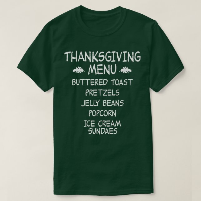 Thanksgiving Menu T-Shirt (Design Front)