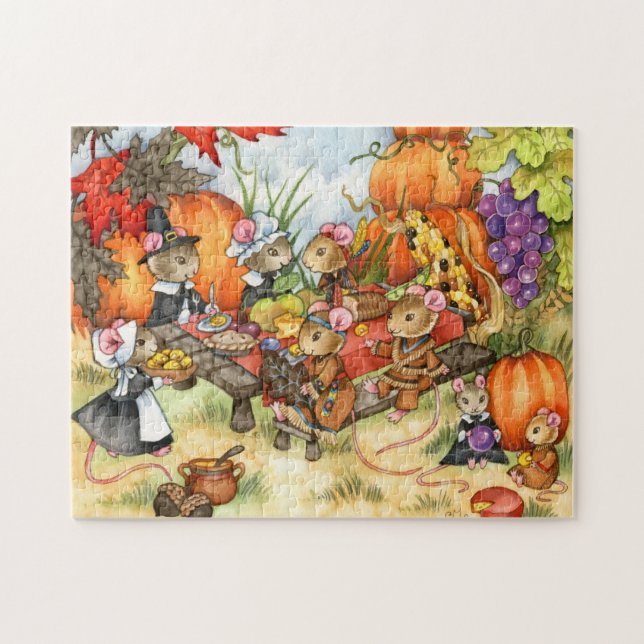 Thanksgiving Mice - Cute Puzzle (Horizontal)