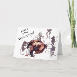THANKSGIVING MICE Folded Greeting Card