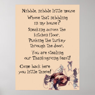 THANKSGIVING MICE STEAL POEM  POSTER