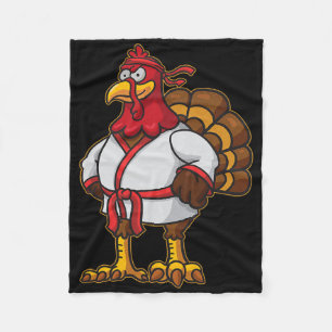 Thanksgiving Mma Kickboxing Judo Karate Gobble Pla Fleece Blanket