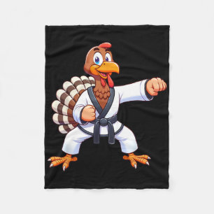 Thanksgiving Mma Kickboxing Judo Karate Turkey Kid Fleece Blanket