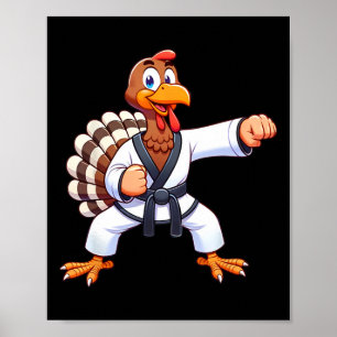 Thanksgiving Mma Kickboxing Judo Karate Turkey Kid Poster
