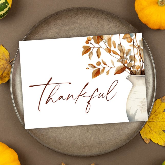 Thanksgiving Modern Elegant Thankful Holiday Card (Thanksgiving Modern Elegant Thankful Holiday Card)