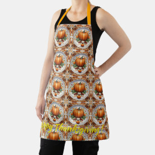Thanksgiving Modern Pumpkin Autumn Collection Apron