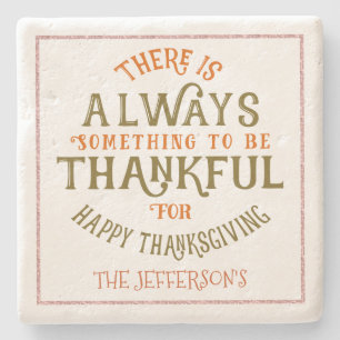 ThanksGiving Modern Typography Design Stone Coaster