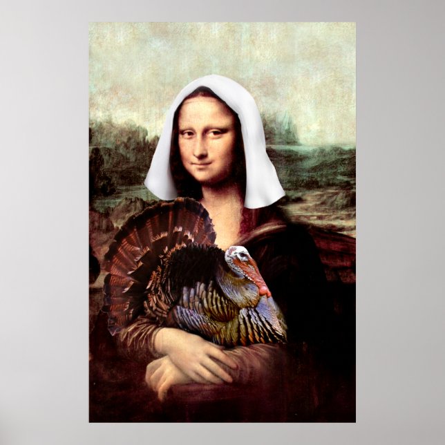 Thanksgiving Mona Lisa Pilgrim Poster (Front)