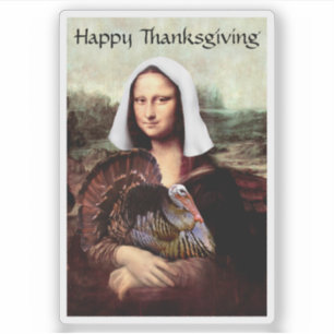 Thanksgiving Mona Lisa Pilgrim with Turkey