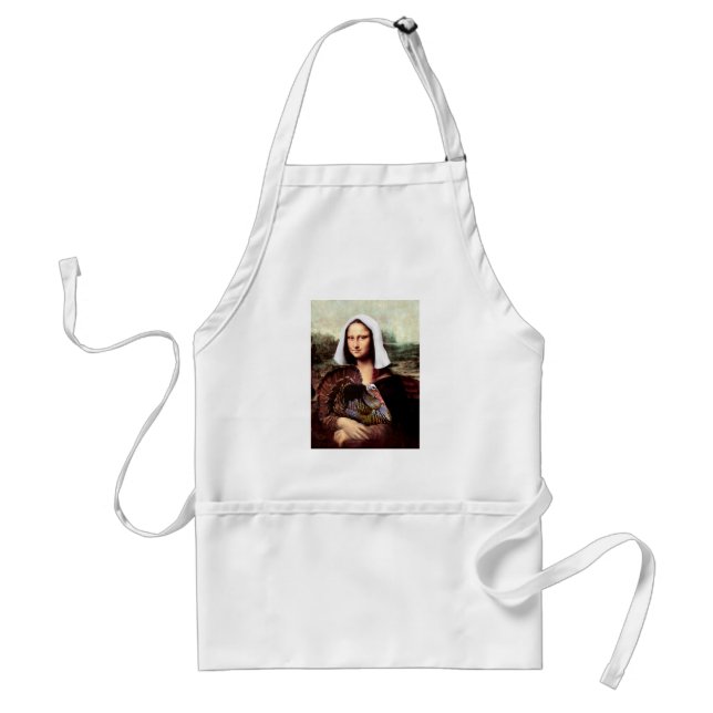 Thanksgiving Mona Lisa Pilgrim with Turkey Standard Apron (Front)