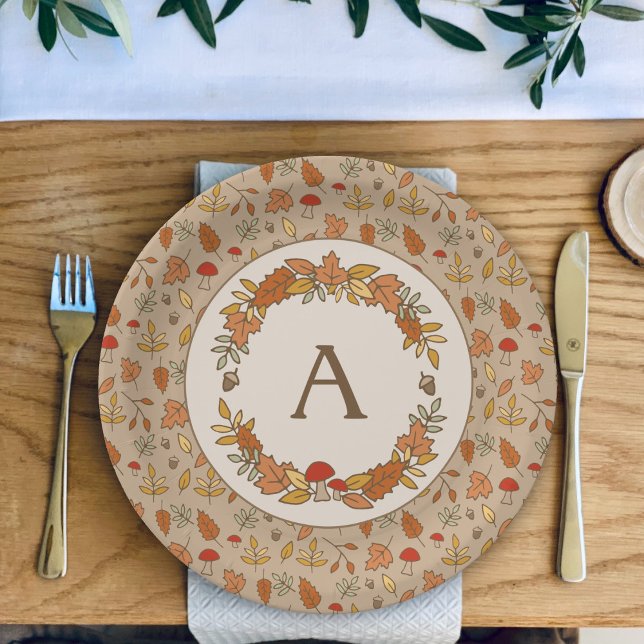 Thanksgiving Monogram Personalised Paper Plate (Creator Uploaded)