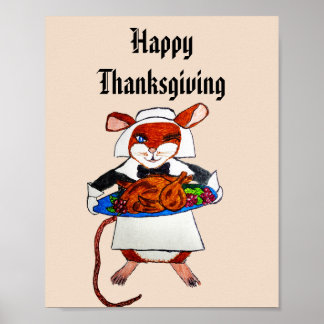 THANKSGIVING MOUSE PILGRIM POSTER