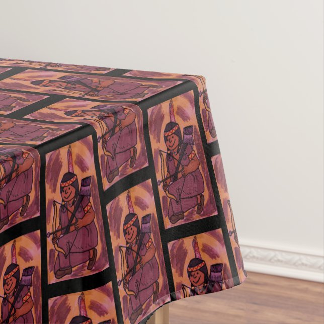THANKSGIVING NATIVE AMERICAN BOY  tablecloth (In Situ)