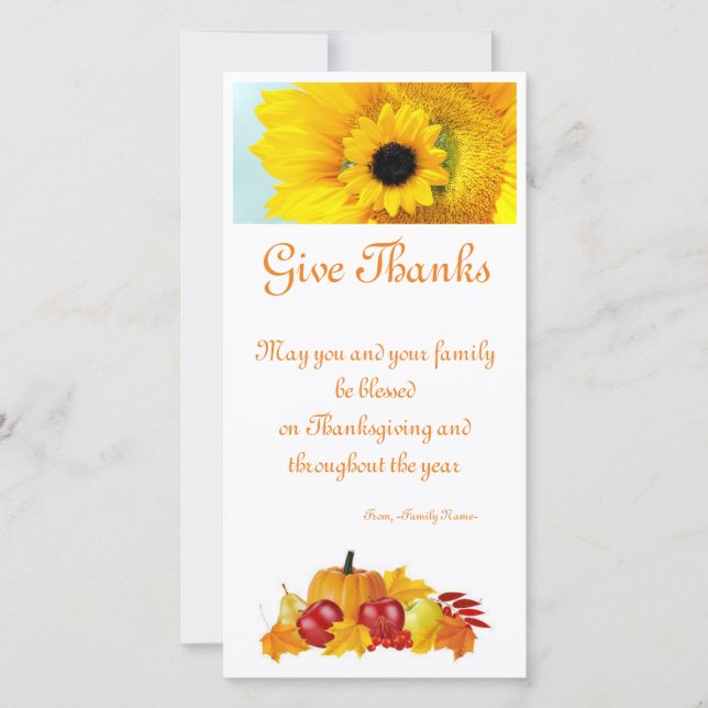 Thanksgiving new greeting card orange fall autumn (Front)