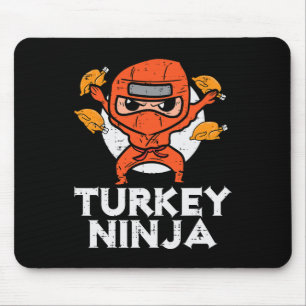 Thanksgiving Ninja Turkey Funny Fall Boys Kids Tod Mouse Pad