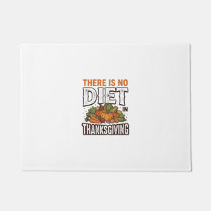 Thanksgiving No Diet Vintage Vegetable Holiday Des Doormat
