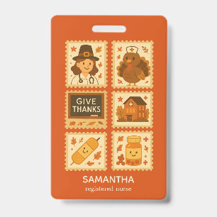 Thanksgiving Nurse Collage   Nurse ID Badge