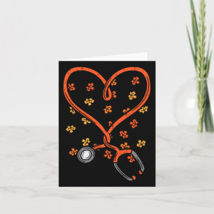 Thanksgiving Nurse Stethoscope Heart Fall Scrub To Card