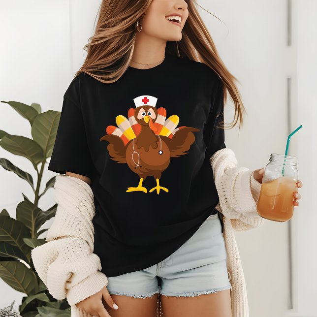 Thanksgiving Nurse Turkey Stethoscope Health Care Tri-Blend Shirt (Creator Uploaded)