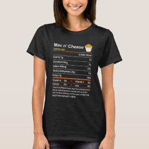 Thanksgiving Nutrition Facts  Mac and Cheese Nutri T-Shirt