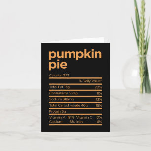 Thanksgiving Nutrition Pumpkin Pie Facts Food Fun  Card