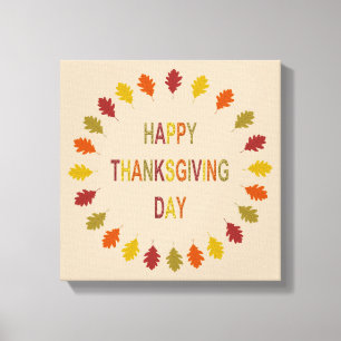 Thanksgiving Oak Leaves Canvas Print