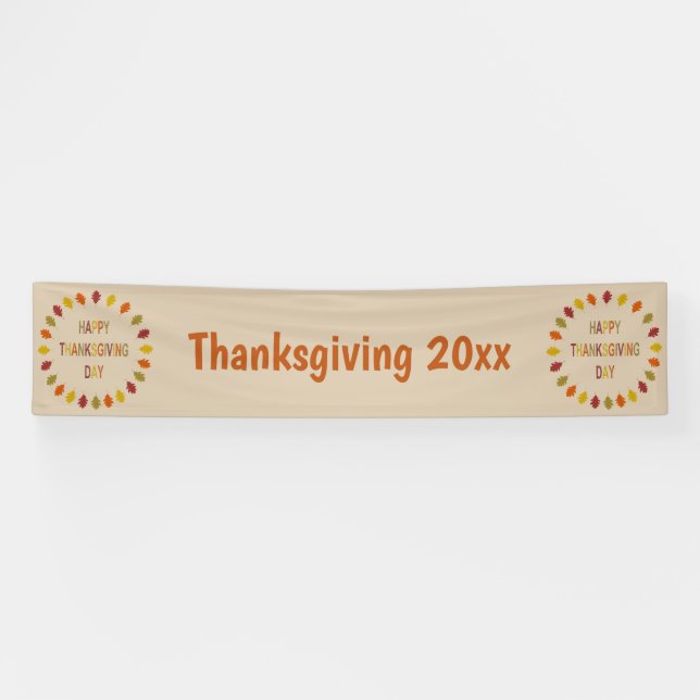Thanksgiving Oak Leaves Custom Banner (Horizontal)