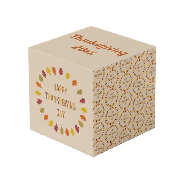 Thanksgiving Oak Leaves Custom Cube (Front Angled)