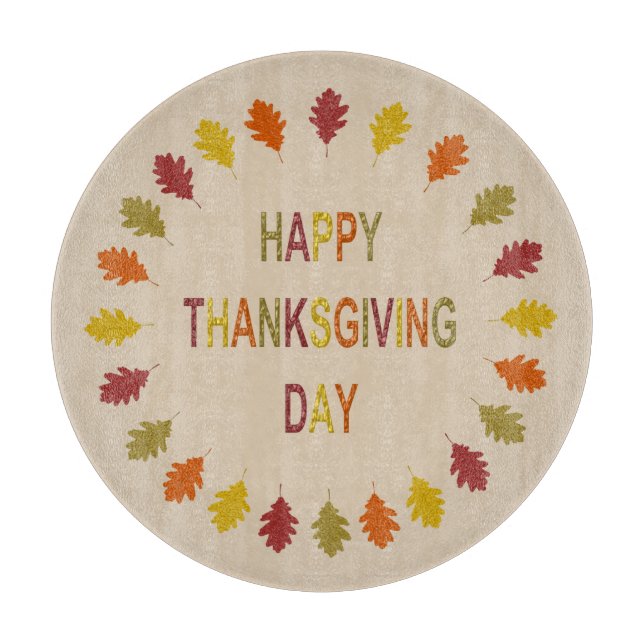 Thanksgiving Oak Leaves Cutting Board (Front)