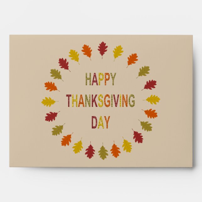 Thanksgiving Oak Leaves Envelope (Front)