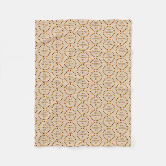 Thanksgiving Oak Leaves Fleece Blanket (Front)