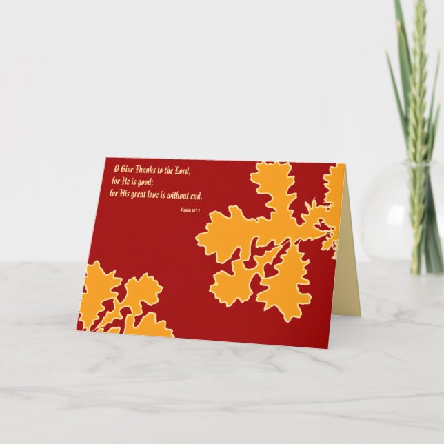 Thanksgiving Oak Leaves Greeting Card (Front)