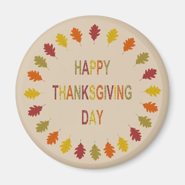 Thanksgiving Oak Leaves Magnet (Front)