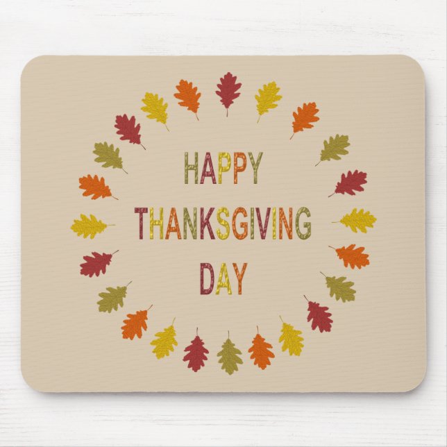 Thanksgiving Oak Leaves Mouse Pad (Front)