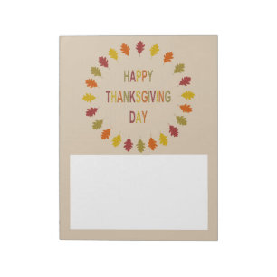 Thanksgiving Oak Leaves Notepad
