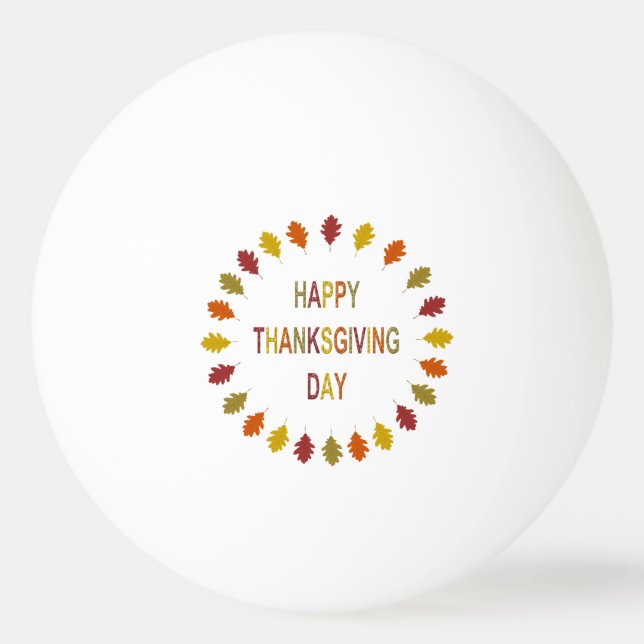 Thanksgiving Oak Leaves Ping Pong Ball (Front)