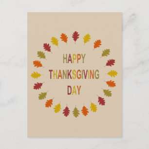 Thanksgiving Oak Leaves Postcard