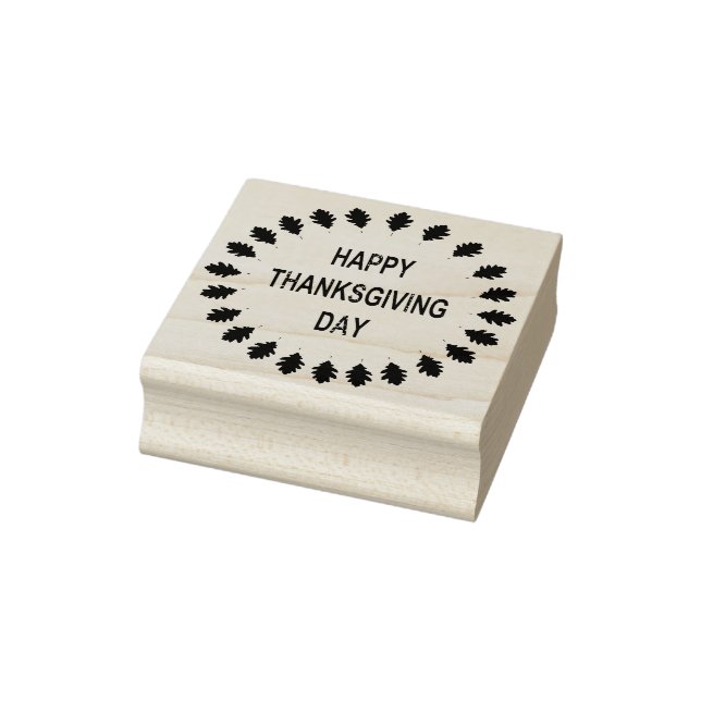 Thanksgiving Oak Leaves Rubber Stamp (Stamp)