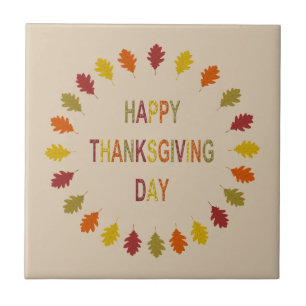 Thanksgiving Oak Leaves Tile