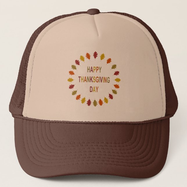 Thanksgiving Oak Leaves Trucker Hat (Front)