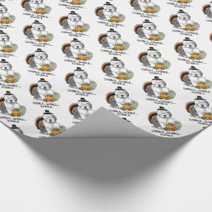 Thanksgiving Old English Sheepdog (Grey 1) Fun Wrapping Paper