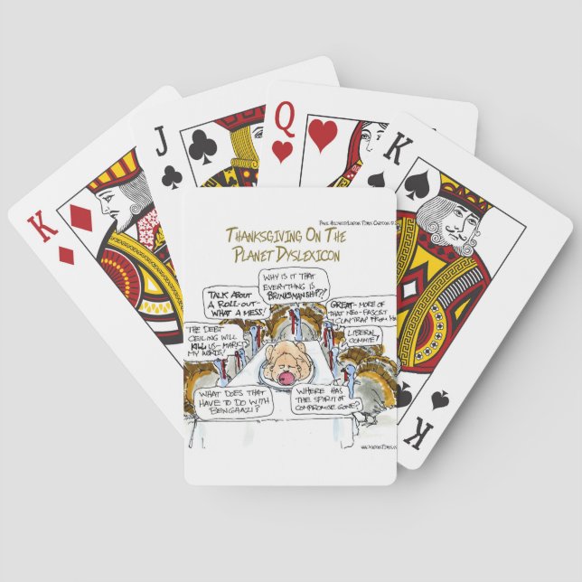 Thanksgiving On Dyslexicon Funny Playing Cards (Back)