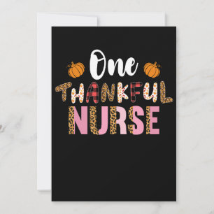 Thanksgiving One Thankful Nurse Leopard Fall Groov Invitation