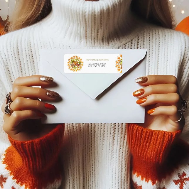 Thanksgiving Orange Bohemian Mandala Autumn Leaves (Creator Uploaded)